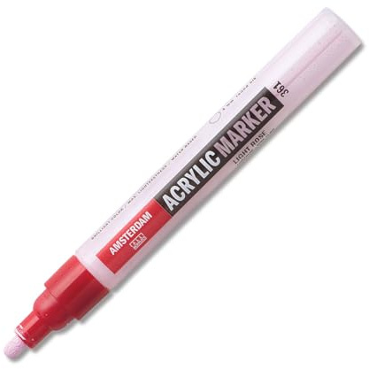 Amsterdam Acrylic Marker - Hellrosa 361-4 mm Feder - Hochwertige lichtechte Pigmente - Geruchsneutral auf Wasserbasis - Permanent - Reversible Federn - Vielseitig für Kunstoberflächen