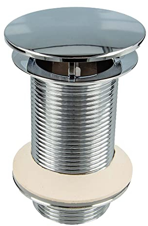 tecuro Design Ablaufventil 1 1/4 Zoll, nicht verschliessbar, für Waschbecken, MS-verchromt