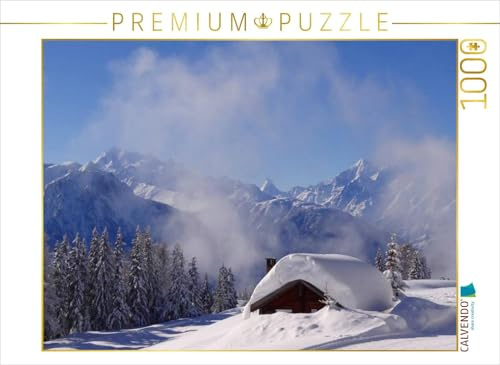 CALVENDO Puzzle TraumWinter - Winter Traum. Tief verschneite Landschaft. Schweiz | 1000 Teile Lege-Größe 64 x 48 cm Foto-Puzzle für glückliche Stunden