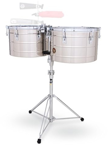 Latin Percussion LP258SLP Tito Puente Thunder Timbales, Steel with Stand