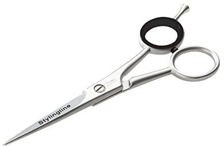 REMOS Haarschere aus rostfreiem Edelstahl mit gezahnter Schneide & Haken 13 cm