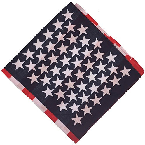 BOOLAVARD 1, 6, 9 oder 12 Stück Cowboy Bandanas Bandana mit original Paisley Muster,1er pack,Sterne + Stripes