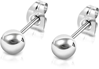 Kleine Ohrstecker Silber 925 - Runde Mini Ohrringe - Silber Ohrstecker