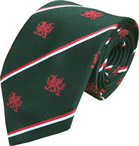 Cymru Wales Welsh Dragon Green Neck Tie