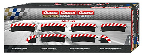 Carrera 20020565 Digital 124 Outer Edge strip for steep curve 2/30 ° (6), end pieces (2) Slot Car Track Accessory, Multicoloured, One Size