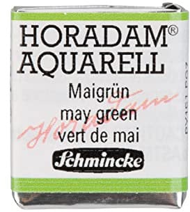 Schmincke – HORADAM® AQUARELL - feinste Künstler-Aquarellfarben, 524 Maigrün, 14 524 044, 1/2 Näpfchen