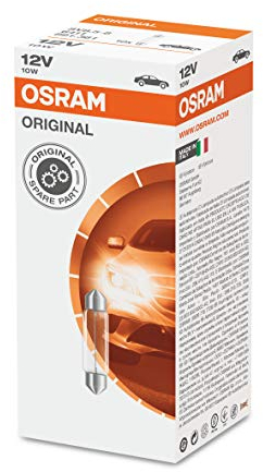 Osram 6411 ORIGINAL Sofittenlampe Sockel SV8.5-8, 12V, 10W, Anzahl 10, Blau