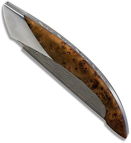 Laguiole Actiforge Cuchillo Thuya burl manejaste, Hoja de Damasco Directo de Francia