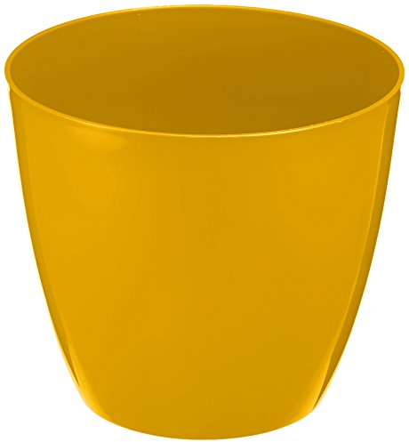 Plastkon Décoration Pot Decorative Flower Pot Ella Brillant Diamètre 21 cm, Jaune