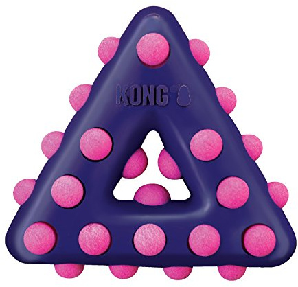KONG – Dotz Triangle – Hundespielzeug zum Kauen und zur Zahnreinigung – Für Große Hunde, 1 Stück (1er Pack)