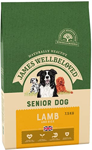 James Wellbeloved Complete Dry Senior Dog Food Lamb and Rice, 7.5 kg