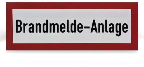 Hinweisschild Brandmelde-Anlage - PVC-Folie, selbstklebend - BxH: 29,7 x 10,5 cm - DIN 4066-D1 - Hinweis für die Feuerwehr - Brandschutz Aufkleber