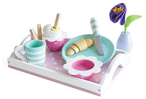 Le Toy Van – Three Tier Patisserie Cake Stand | 8 Piece Child’s Wooden Role Play Food Toy - Suitable for Ages 2+ years