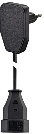 Strom Verlängerungscable [Flachstecker - Euro-Kupplung] schwarz 5m NVB