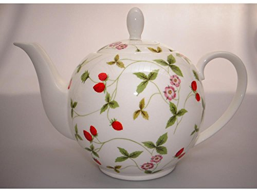 TeaLogic Teetrinker Set Mirella, Erdbeeren, Teekanne, Stövchen und Tasse, weiß