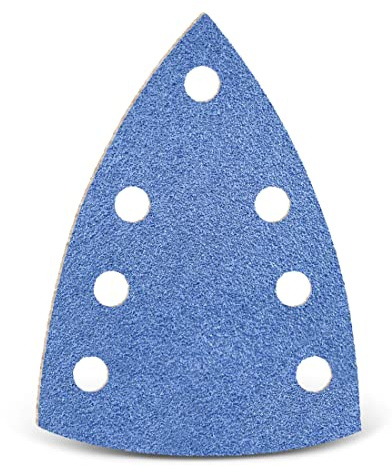 MENZER Blue Klett-Schleifblätter, 150 x 100 mm, 7-Loch, f. Deltaschleifer, Zirkonkorund (25 Stk.) K100