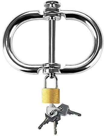 B-JOY Stahl Handeisen Handschellen Stahl Fetish and Bondage unisex steel handcuffs mit Schloss und Schlüssel (42mm×49mm)