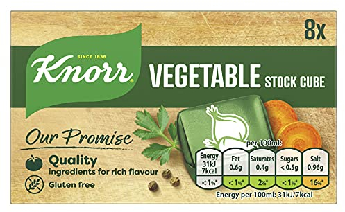 Knorr Vegetable Stock Cubes gluten-free to add a rich flavour to vegetable-based and vegetarian meals 8x 10 g