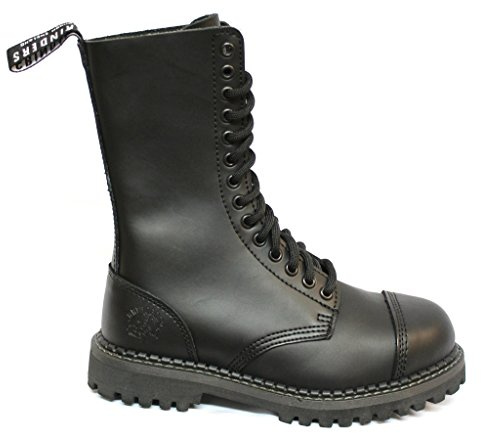 Grinders Herald 2015 Matte Finish Black Unisex Safety Steel Toe Cap Military Punk Boots 9