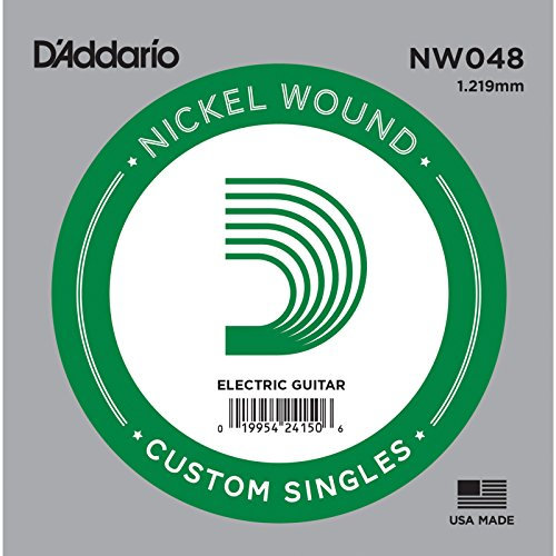 D'Addario NW048, cuerda individual con entorchado en níquel para guitarra eléctrica, .048