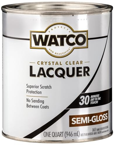 Watco 63141 Lacquer Clear Wood Finish, Quart, Semi-Gloss Clear
