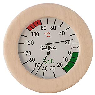 eliga Klimamesser weiß 120 mm für Sauna im Holzrahmen rund 155 mm