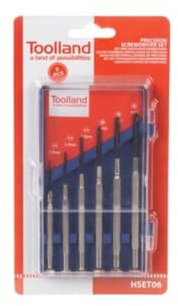 Toolland Ensemble de tournevis de précision, 6 pièces, cruciforme/plat, poignée antidérapante