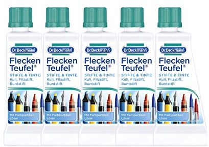 Dr. Beckmann Fleckenteufel Stifte & Tinte | 5 x 50 ml | Fleckenentferner mit Farbpartikel Löser