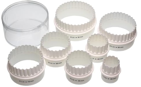 KitchenCraft - Emporte-Pièces Ronds à Double Tranchant, Bords Cannelé / Lisse, Plastique, Lot de 7