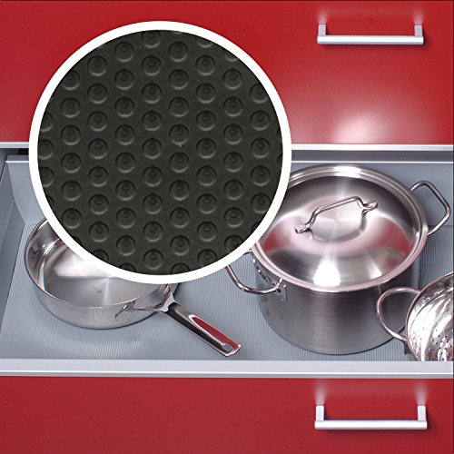 stauraum Schubladenmatte Schubladeneinlage Küche Noppen 500mm x 150cm schwarz, Einfarbig, Polystyrol und TPE, Waschbar