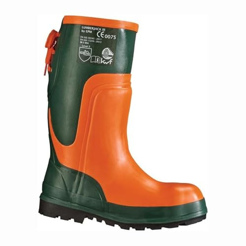 Feldtmann 35510/GR.44 Sägeschutz-Stiefel Größe44 Ulme, oliv/orange