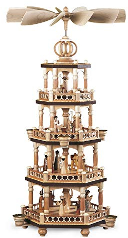 Pyramide Heilige Geschichte 4-stöckig Natur 65cm - Müller Erzgebirge