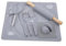 EliteHoff Nudelholz mit Backmatte | Backzubehör Set (Teigroller, Backunterlage, Topflappen, Ofenhandschuhe, Löffelablage, Küchenpinsel, Schneebesen)