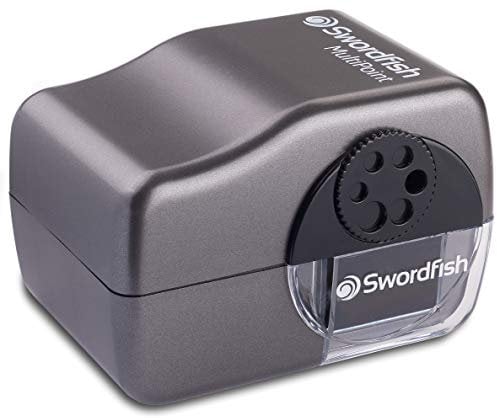 Swordfish ‘MultiPoint’ 6 Hole Electric Pencil Sharpener with Replaceable Helical Blade and Auto Stop Function [40233] 6–11mm