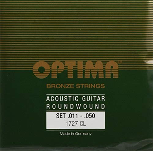 Optima 1727CL Bronze Acoustics - Gitarrensaiten-Satz für Akustik-Gitarre - Spannung custom-light, Roundwound - Kugel-Endung - Made in Germany