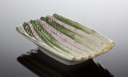 Bassano italienische Keramik Spargel Servierplatte tief 32x20