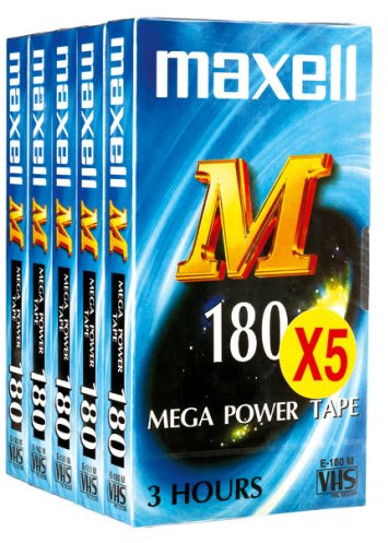 Maxell E180 5PK Blank Tapes
