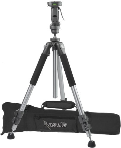 Profi Stativ mit Kugelkopf von Ravelli (APGL4), Verstellbarer Griff, Auslösefunktion, 177 cm, Schnellwechselplatte und Tragetasche