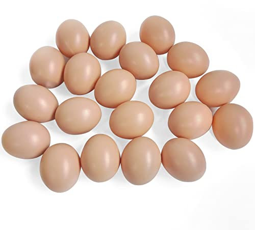 EQLEF Deko-Eier aus Kunststoff, 20Pcs gefälschte Hühnereier Künstliche Nest Eier Realistische Dummy Eier Unbreakable Huhn Spielzeug Eier Ermutigen Legen&Verhindern Essen Dekorative Eier DIY