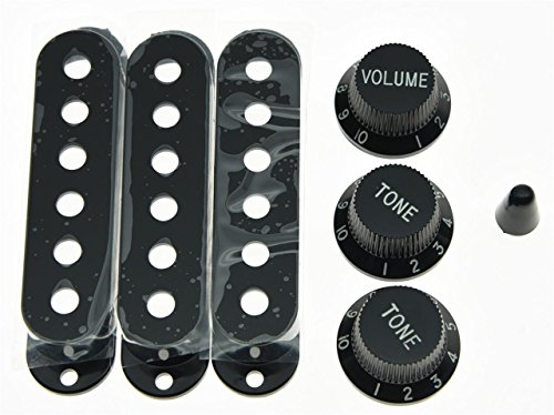 KAISH Northwest Guitars ST Strat Tonabnehmer, Knöpfe und 5-Wege-Schalterkappe, Schwarz