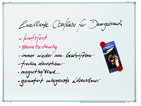 Franken SC2207 Schreibtafel X-tra Line (magnethaftend, Alurahmen mit Ablageleiste, 180 x 90 cm) emailliert, weiß