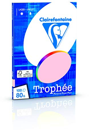 Clairefontaine 4100C - Ries Druckerpapier / Kopierpapier Clairalfa PPP, DIN A4, 80g, 100 Blatt, Pastell farbig sortiert, 1 Ries