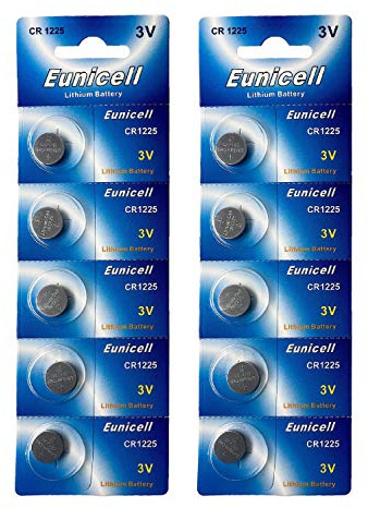 Eunicell CR1225 3V Lithium Knopfzellen – 50 mAh – 5 Stück auf Blisterkarte – ersetzt DL1225, BR1225 – für Uhren, Autoschlüssel & Elektronikgeräte