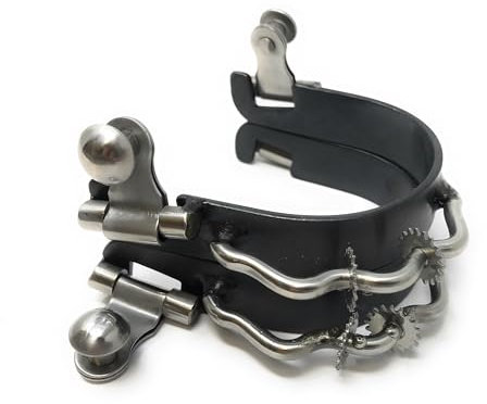 Schwarz Stahl Bumper Sporen mit zwei kleine Silber rowels