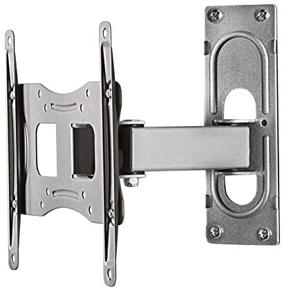 VCM Universal TV Halterung | VESA Wandhalterung | Halter Fernsehhalter neigbar schwenkbar | Belastbarkeit bis zu 15 kg - B-FS2 Silber