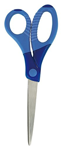 Wedo 773603 Bastelschere (Gripy 6 Zoll spitz, aus rostfreiem Edelstahl, 17,5 cm) blau