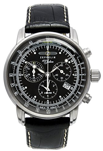 Zeppelin Men's Watch 76802 100 Jahre Zeppelin Analogue Quartz One Size Black Black