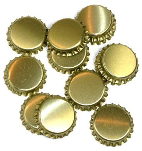 Dekohelden24 100 Kronkorken Gold
