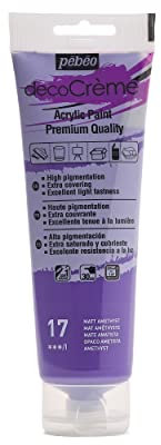 Pébéo Peinture Acrylique Texture Crème pour la Décoration - Finition Mate - 120 ML - Améthyste, Amethyste