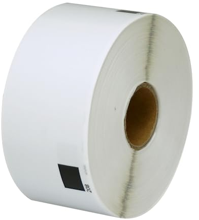 BETCKEY - 10 Rollen DK-11208 Große Adressetiketten Kompatibel mit Brother, 38mm x 90mm, Schwarz auf Weiß, 4000 Etiketten für Brother QL Etikettendrucker
